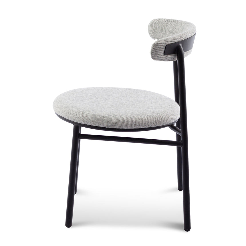 Fabric Dining Chair - Silver Grey with Black Legs (Set of 2) - View 3