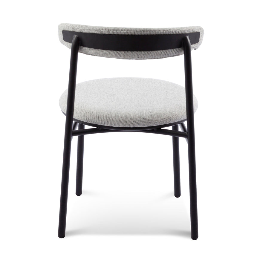 Fabric Dining Chair - Silver Grey with Black Legs (Set of 2) - View 4