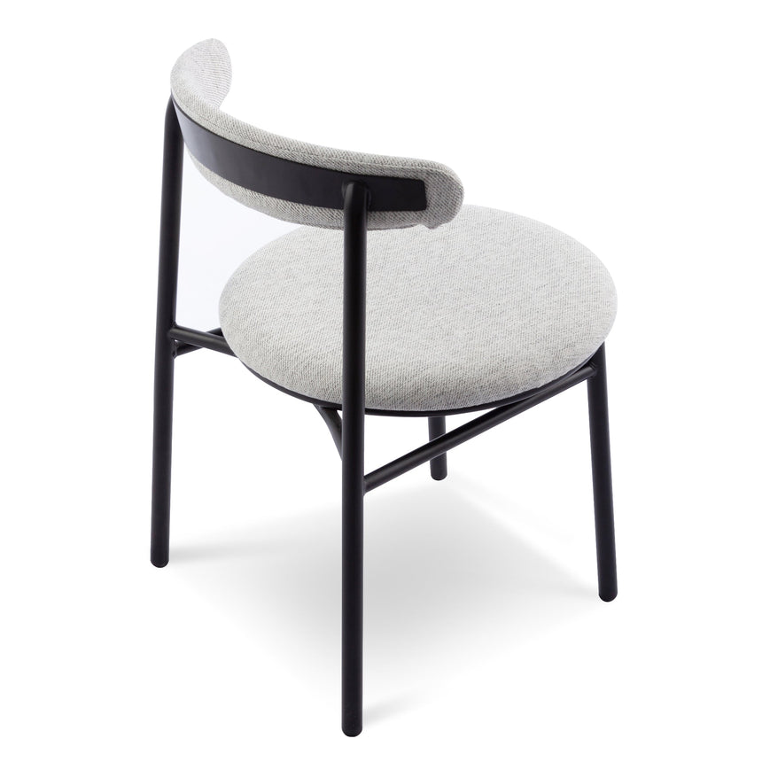 Fabric Dining Chair - Silver Grey with Black Legs (Set of 2) - View 6