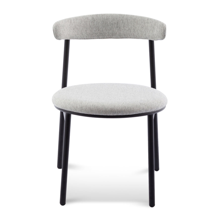 Fabric Dining Chair - Silver Grey with Black Legs (Set of 2) - View 7