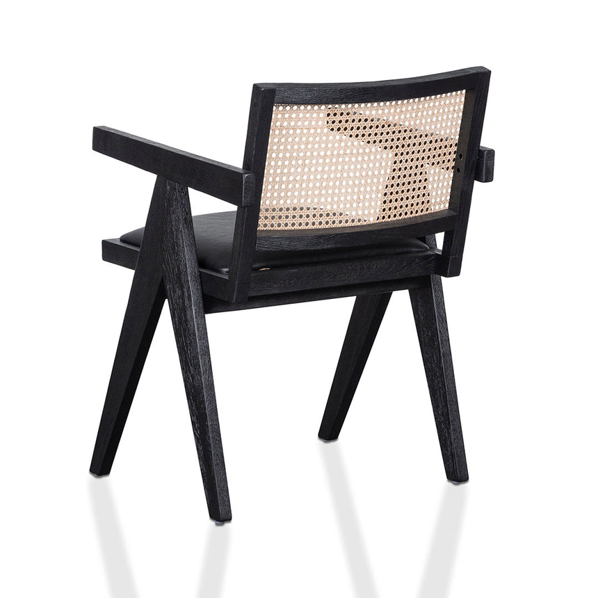 Rattan Dining Chair - Black - View 3