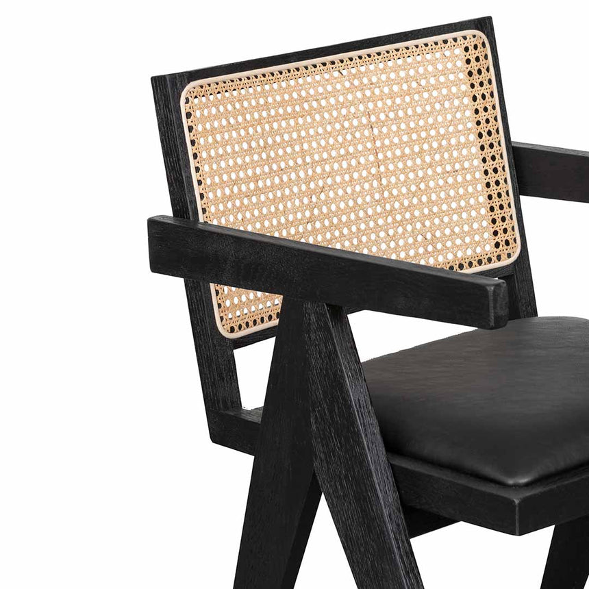 Rattan Dining Chair - Black - View 5