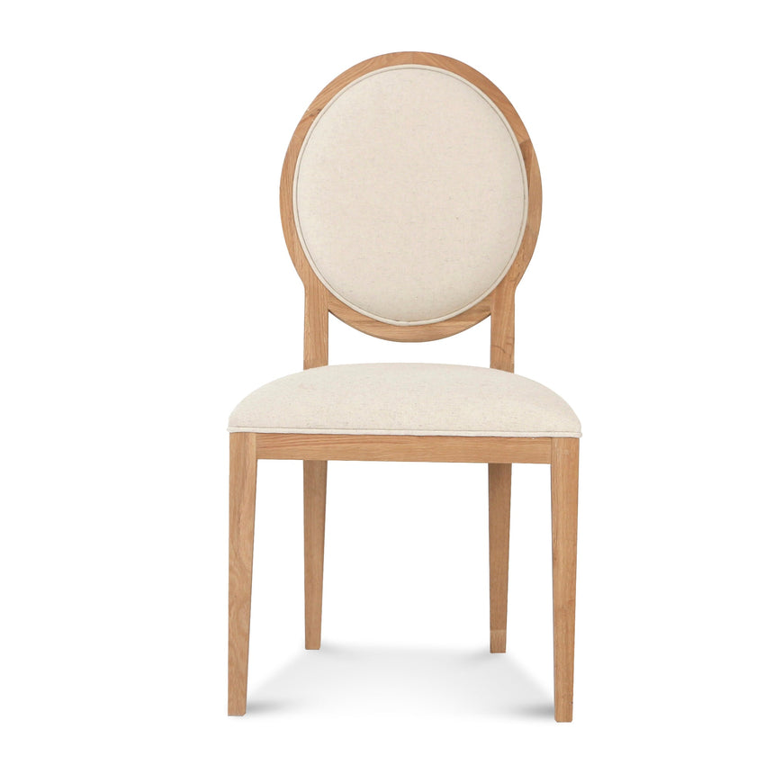 Light Beige Fabric Dining Chair - Natural Frame (Set of 2) - View 3