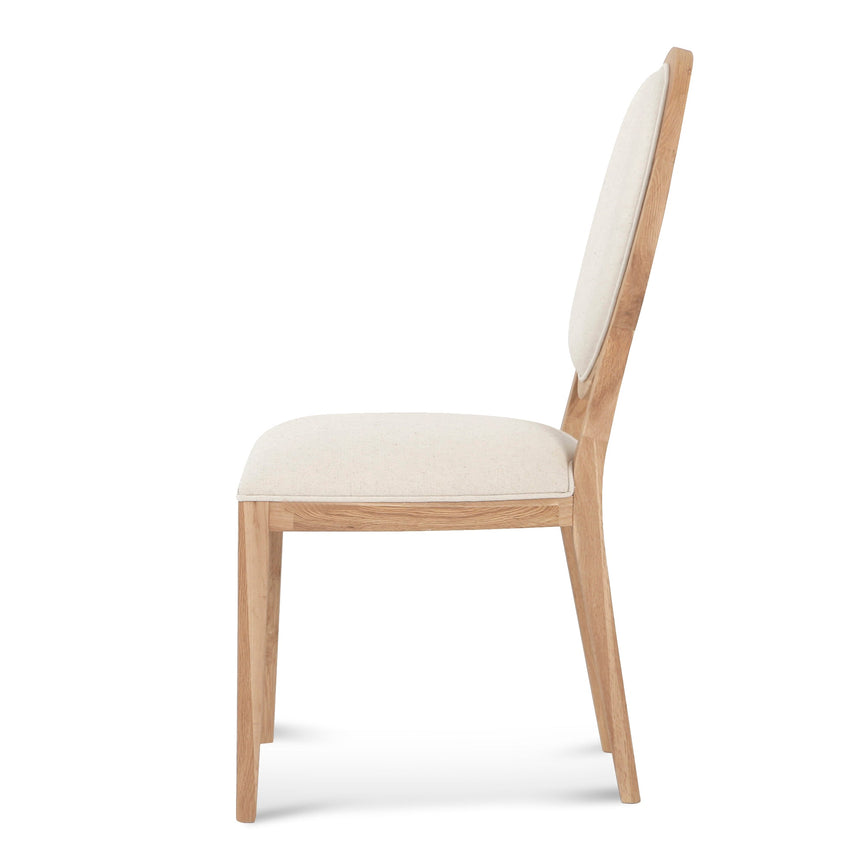 Light Beige Fabric Dining Chair - Natural Frame (Set of 2) - View 4