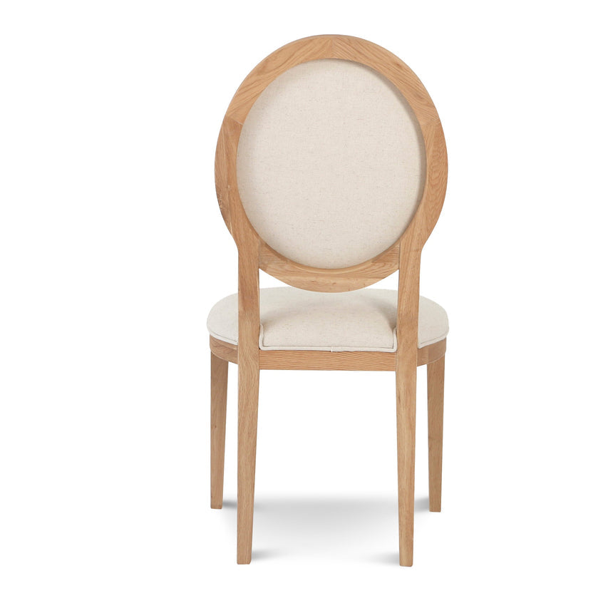 Light Beige Fabric Dining Chair - Natural Frame (Set of 2) - View 5
