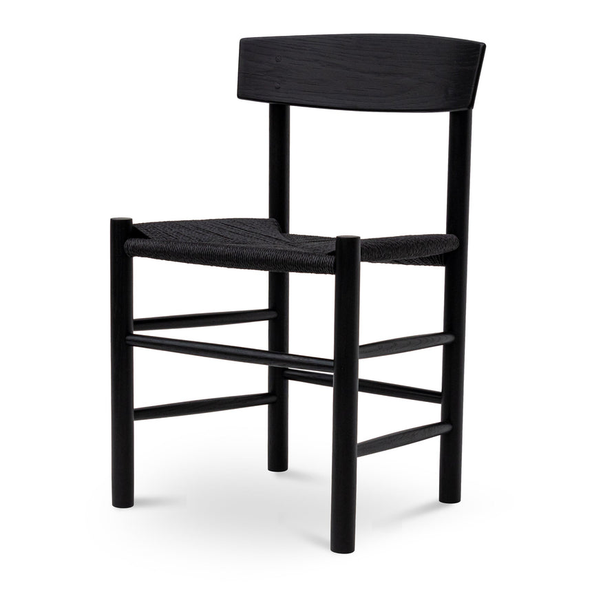 Rattan Dining Chair - Full Black (Set of 2) - View 2
