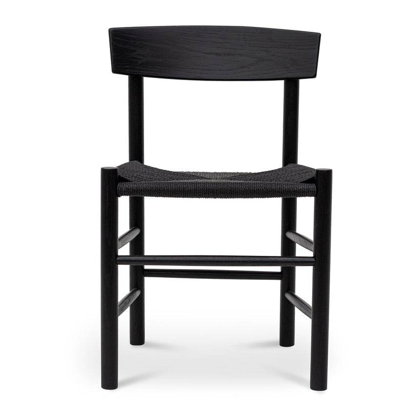 Rattan Dining Chair - Full Black (Set of 2) - View 3