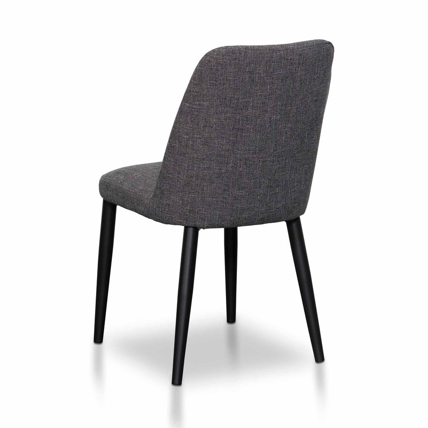 Fabric Dining Chair - Dark Grey with Black Legs (Set of 2) - View 5