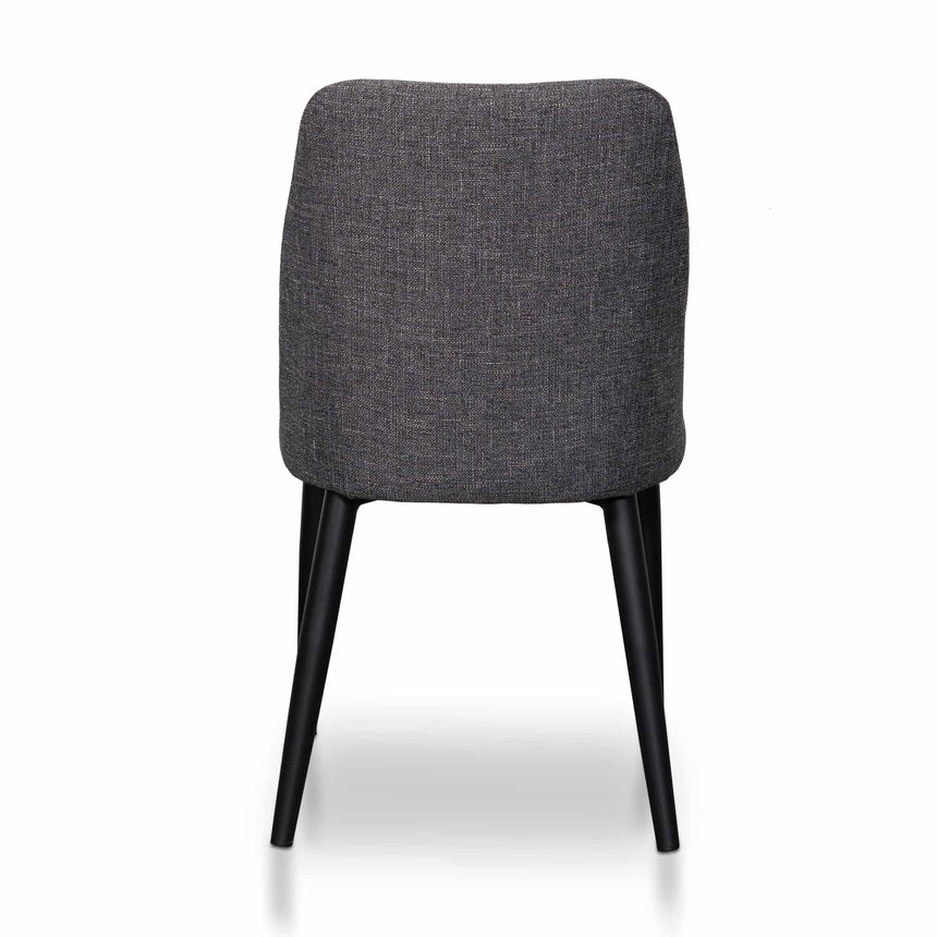 Fabric Dining Chair - Dark Grey with Black Legs (Set of 2) - View 6