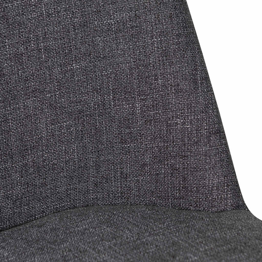 Fabric Dining Chair - Dark Grey with Black Legs (Set of 2) - View 8