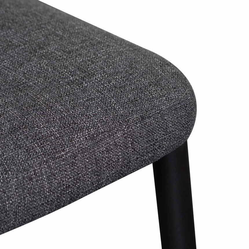 Fabric Dining Chair - Dark Grey with Black Legs (Set of 2) - View 10