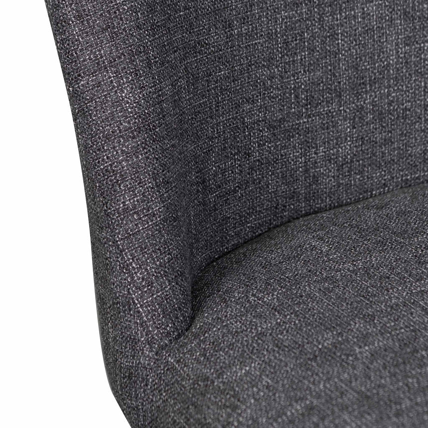 Fabric Dining Chair - Dark Grey with Black Legs (Set of 2) - View 9