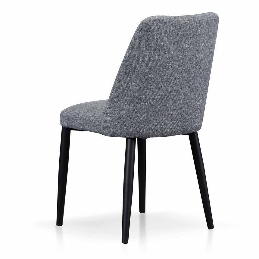 Fabric Dining Chair - Pebble Grey in Black Legs (Set of 2) - View 4