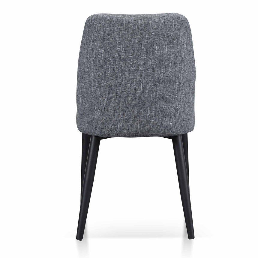 Fabric Dining Chair - Pebble Grey in Black Legs (Set of 2) - View 5