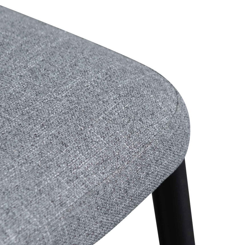 Fabric Dining Chair - Pebble Grey in Black Legs (Set of 2) - View 9