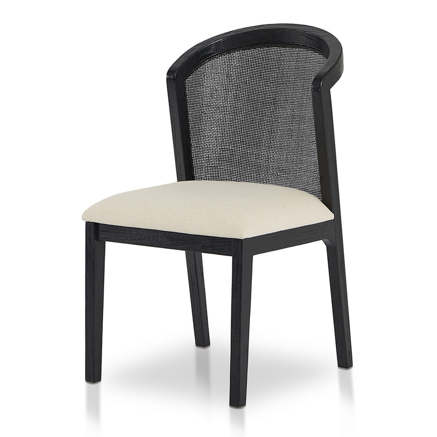 Black ELM Dining Chair - Light Beige (Set of 2) - View 4