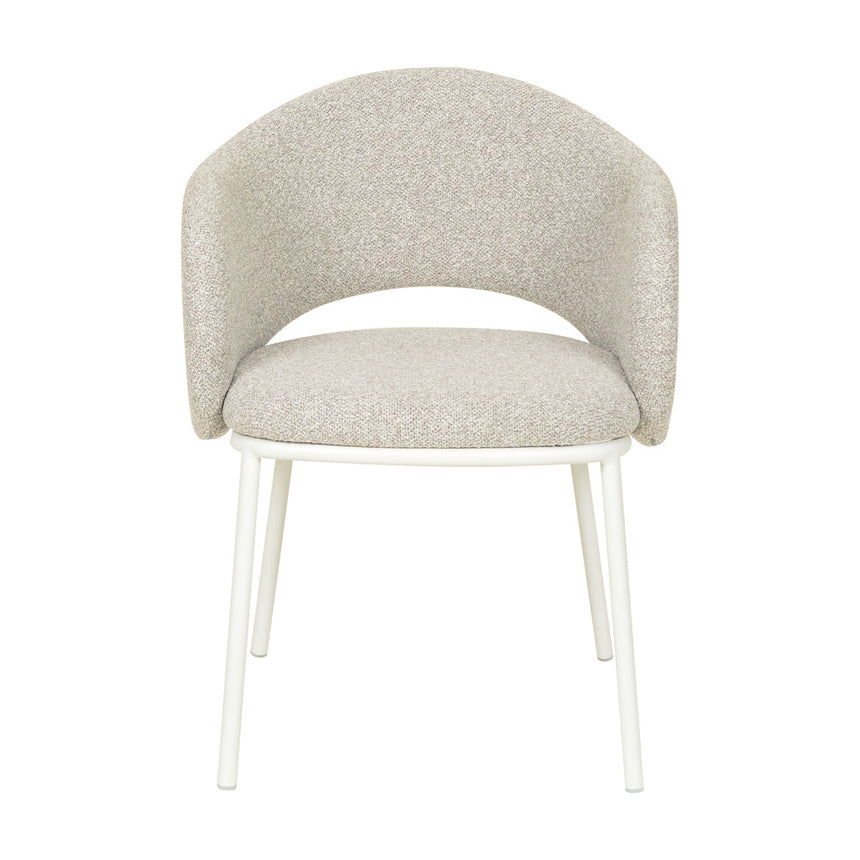 White Dining Chair - Clay Grey - View 2
