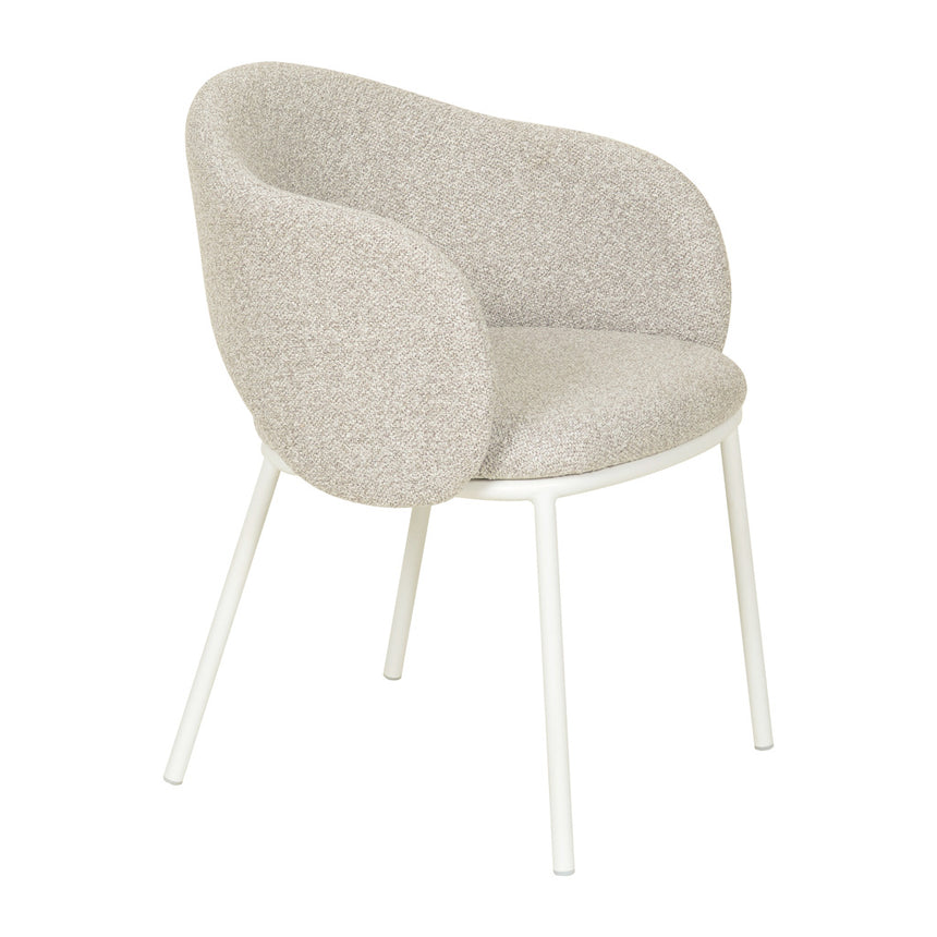 White Dining Chair - Clay Grey - View 3
