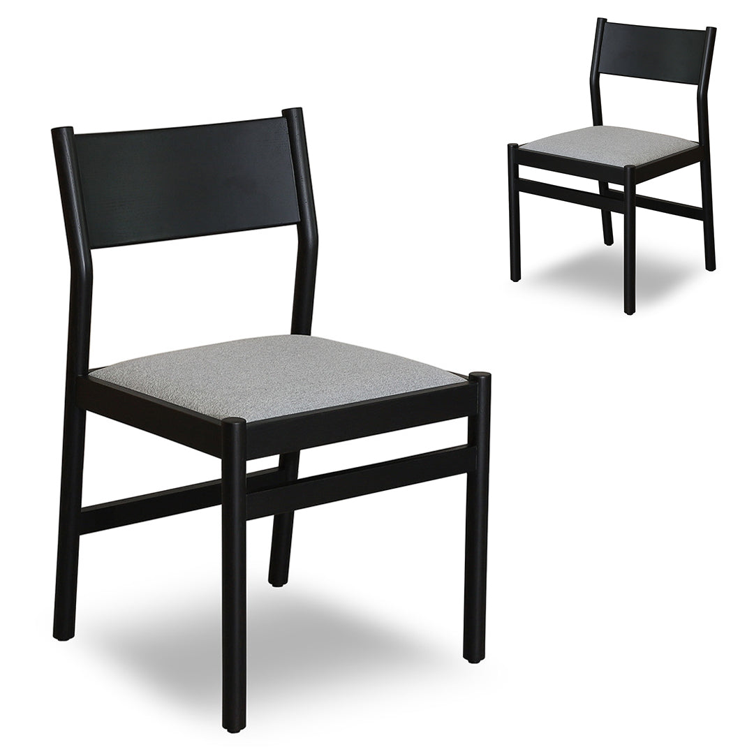 CDC8771-MAx2 Mirit Black Dining Cha | Moon Grey (Set of 2) | Myka Home