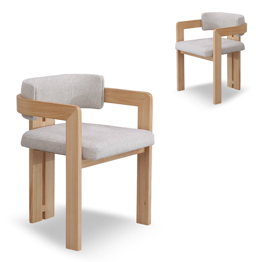 Natural Ash Dining Chair - Stone Beige (Set of 2)