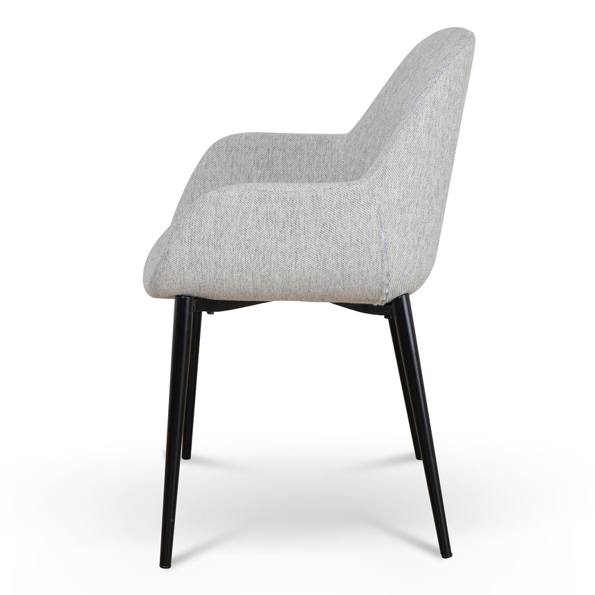Fabric Dining chair - Silver Grey - View 2
