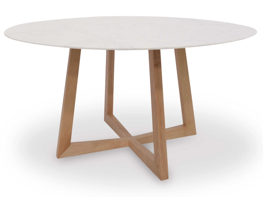 1.5m Round Marble Dining Table - Natural - View 2
