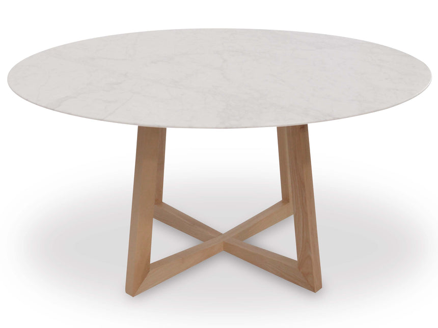 1.5m Round Marble Dining Table - Natural - View 3