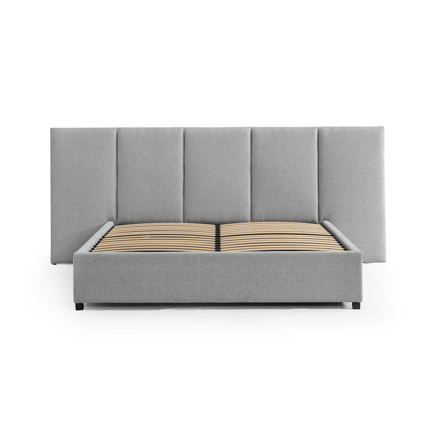 King Sized Bed Frame - Spec Grey with Storage - View 4