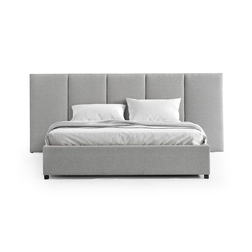 King Sized Bed Frame - Spec Grey with Storage - View 3