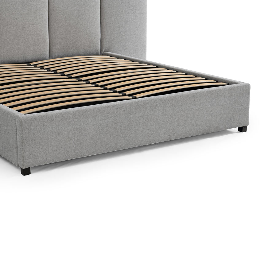 King Sized Bed Frame - Spec Grey with Storage - View 6