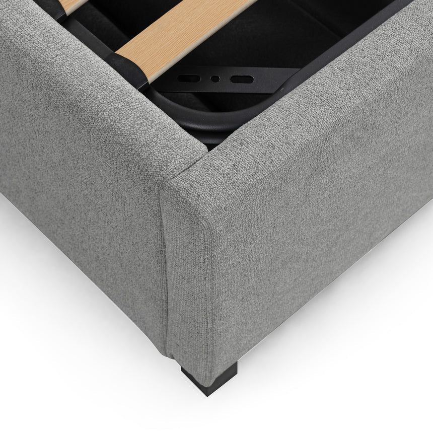 King Sized Bed Frame - Spec Grey with Storage - View 7