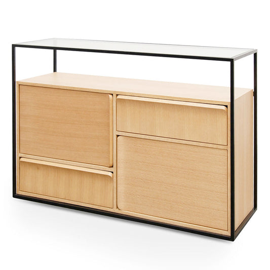 Ex Display - CDT2200-IG Natural Buffet - Oak - Black Frame