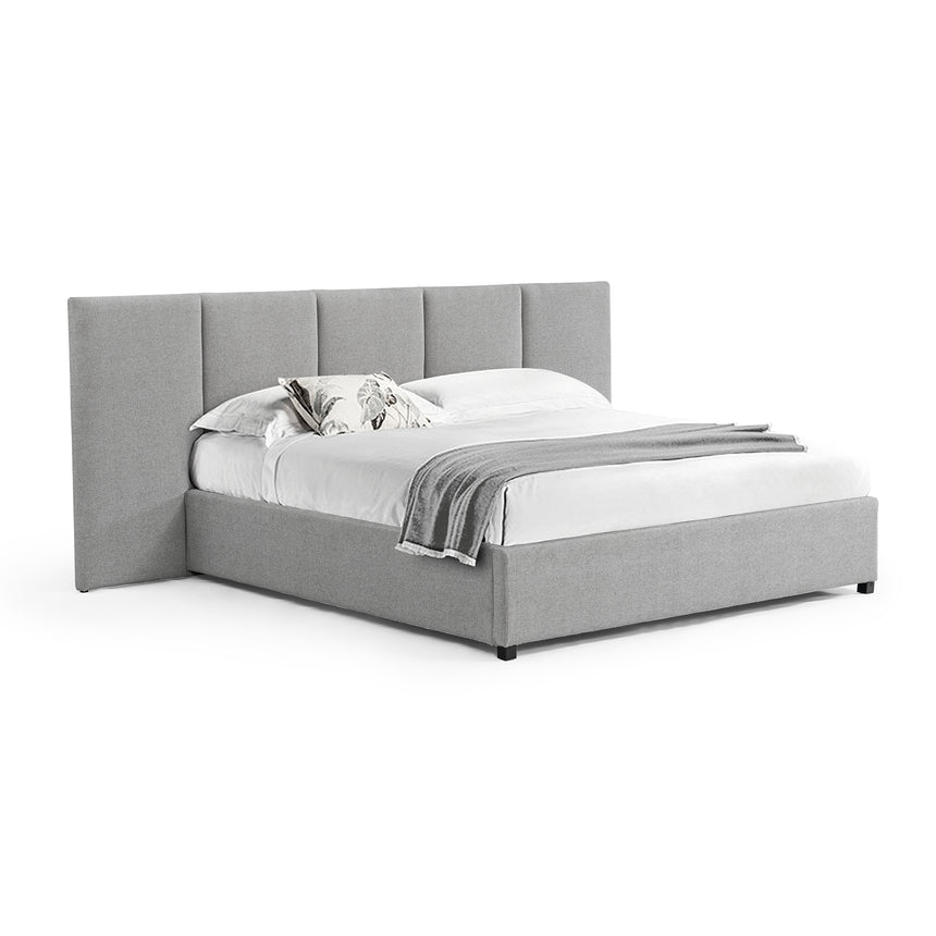 King Sized Bed Frame - Spec Grey with Storage