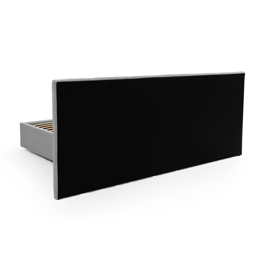 Wide Base Queen Bed Frame - Spec Grey with Storage - View 9