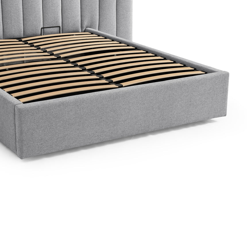 Wide Base Queen Bed Frame - Spec Grey with Storage - View 6