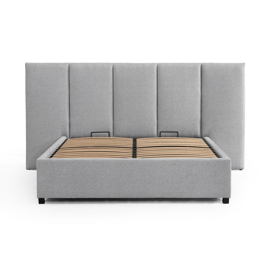 Queen Sized Bed Frame - Spec Grey with Storage - View 4