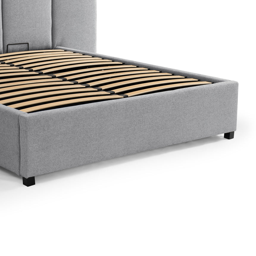 Queen Sized Bed Frame - Spec Grey with Storage - View 6
