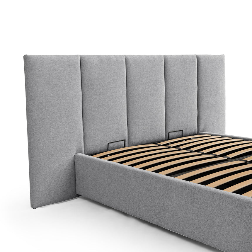 Queen Sized Bed Frame - Spec Grey with Storage - View 5