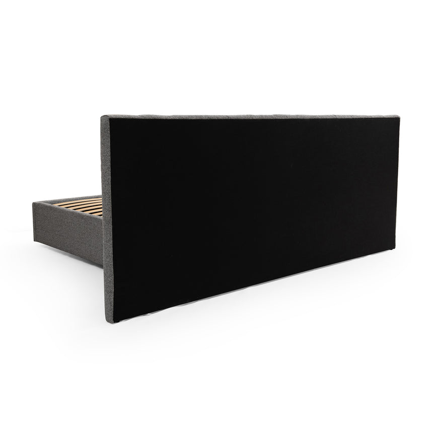 Wide Base Queen Bed Frame - Spec Charcoal with Storage - View 10