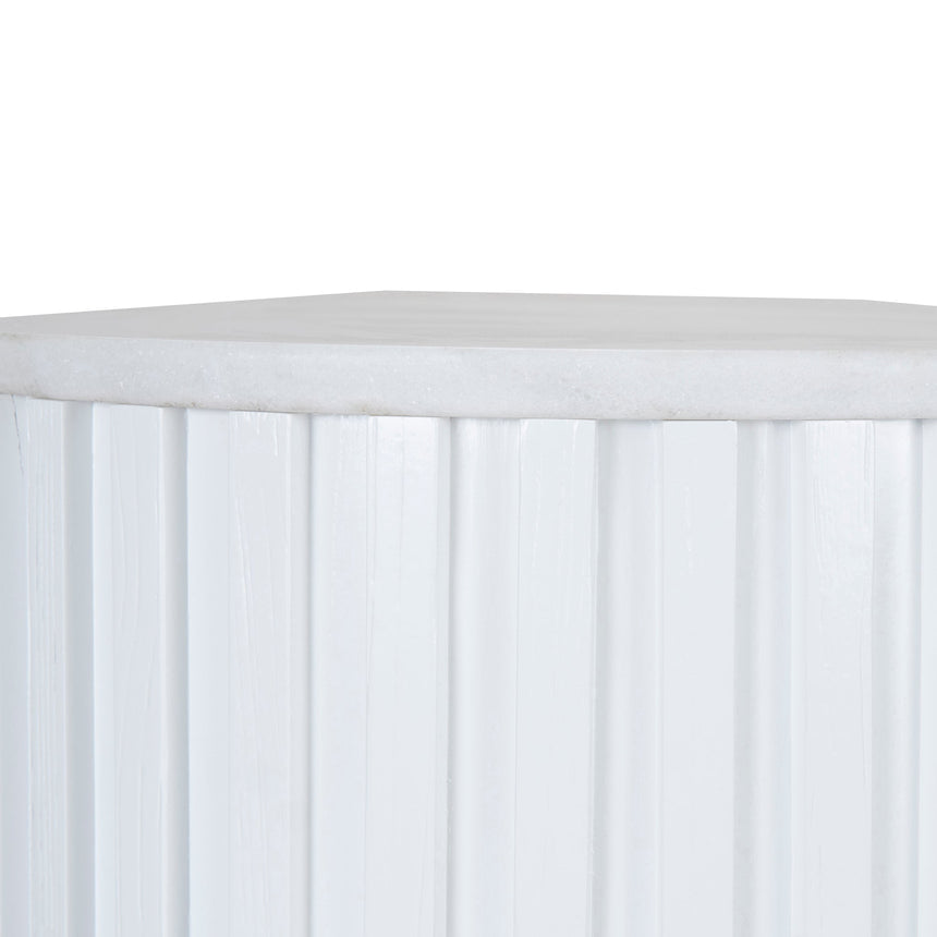 1.5m Marble Console Table - White - View 12