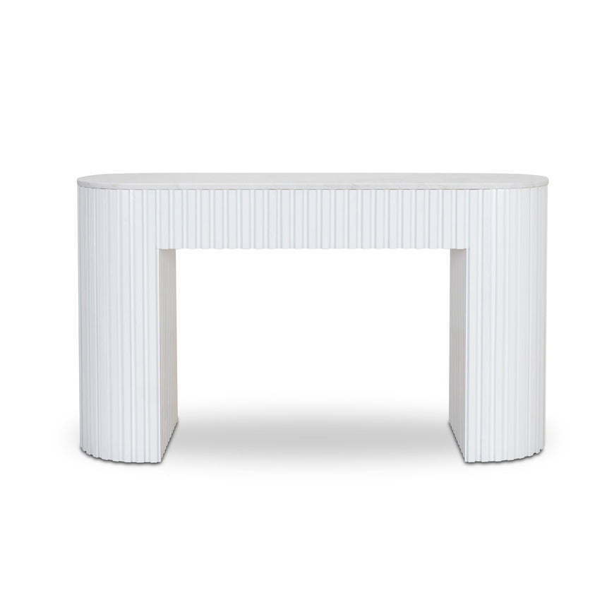 1.5m Marble Console Table - White - View 2
