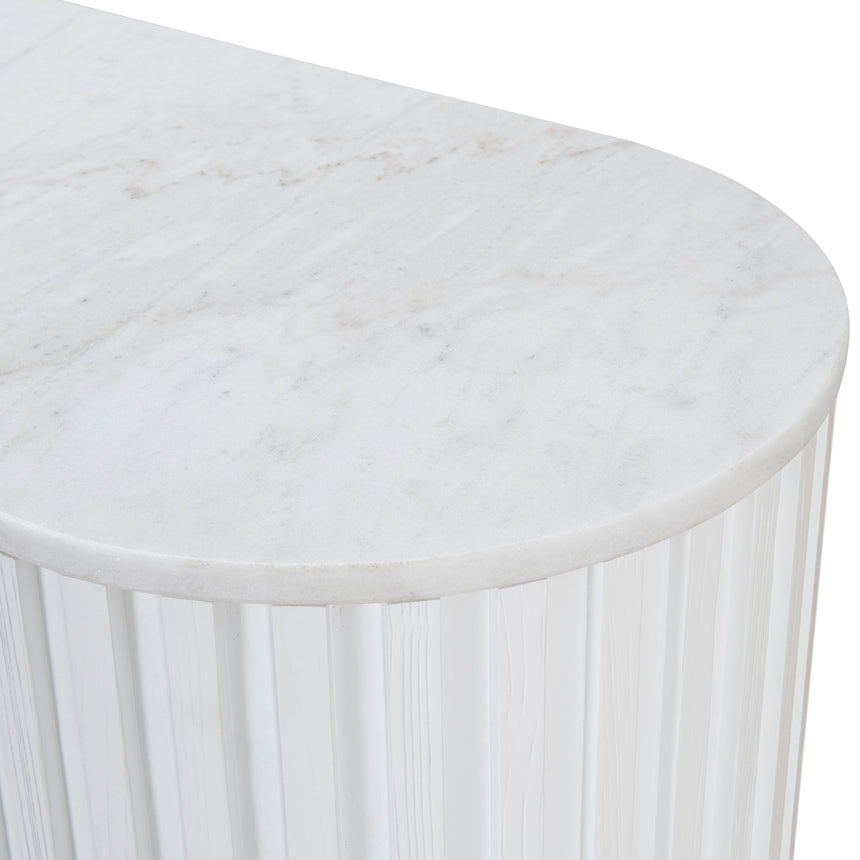 1.5m Marble Console Table - White - View 7