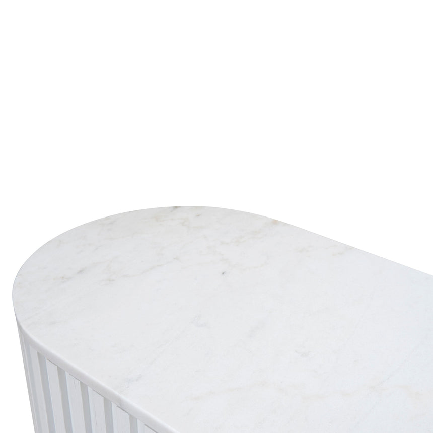 1.5m Marble Console Table - White - View 8