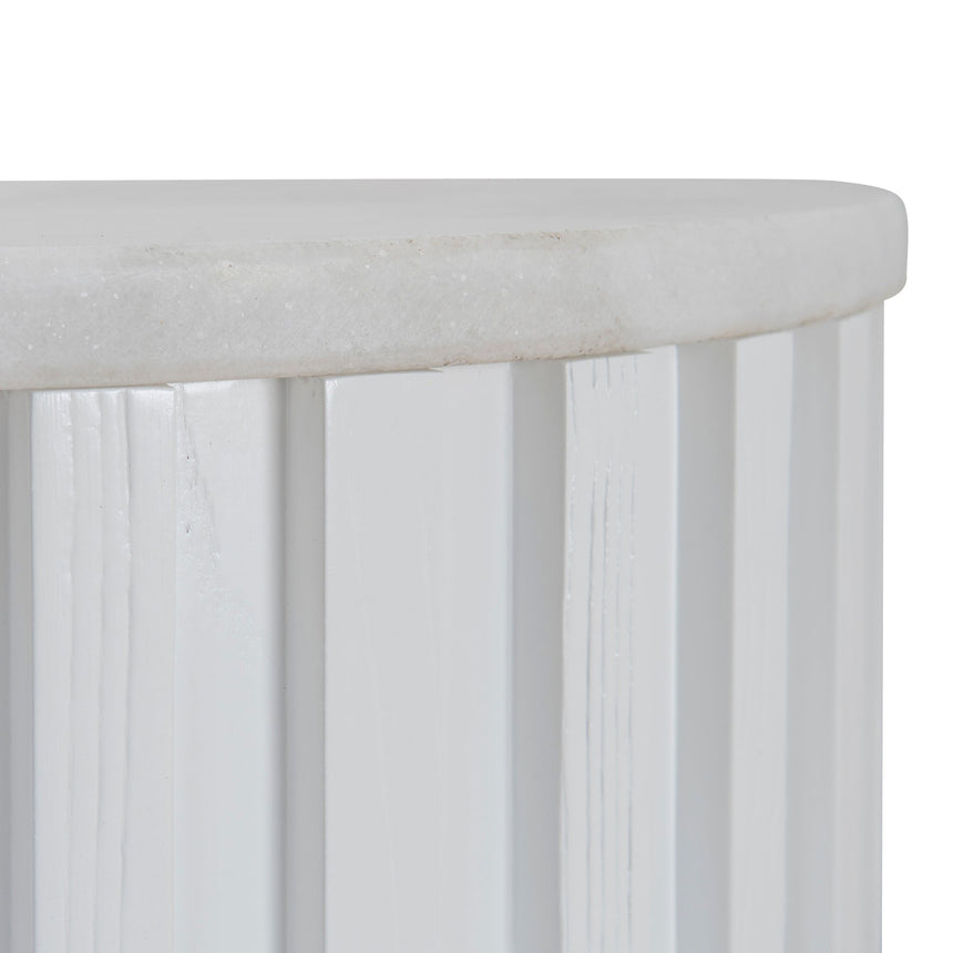 1.5m Marble Console Table - White - View 9