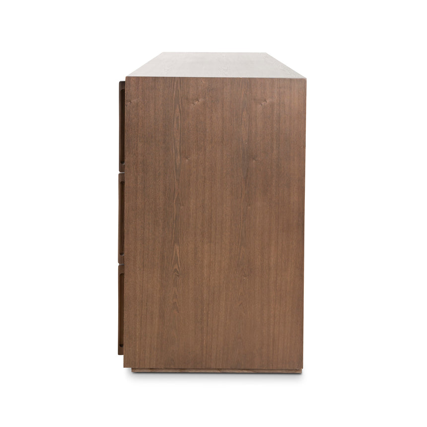 6 Drawer Wooden Chest - Walnut - View 6