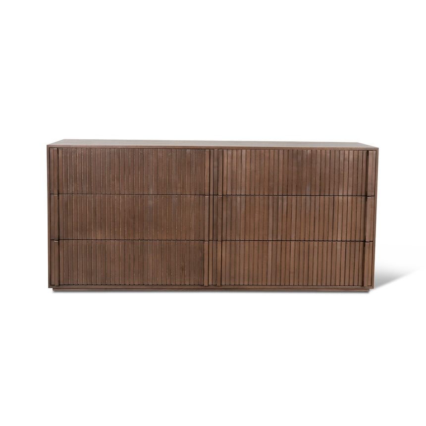 6 Drawer Wooden Chest - Walnut - View 2