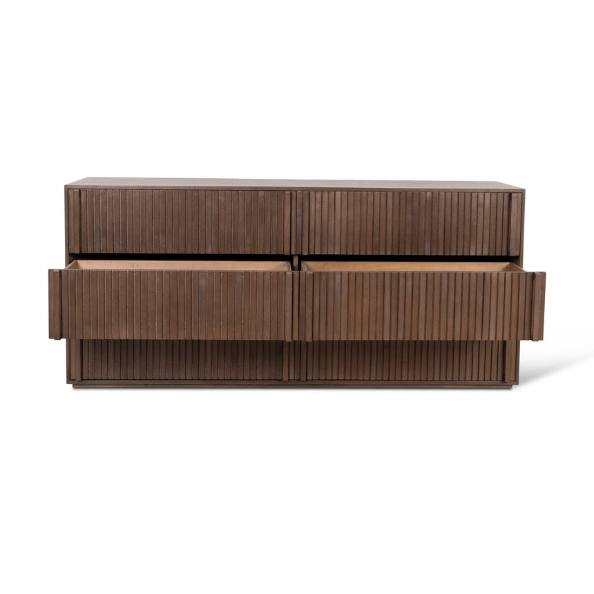 6 Drawer Wooden Chest - Walnut - View 4