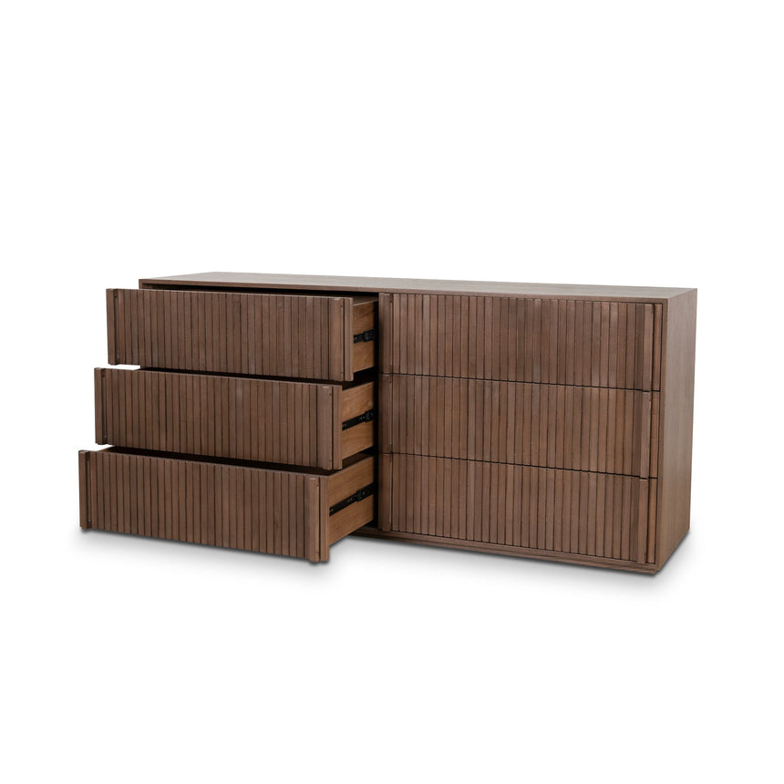 6 Drawer Wooden Chest - Walnut - View 5