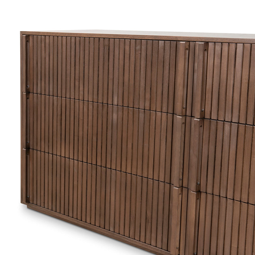 6 Drawer Wooden Chest - Walnut - View 9