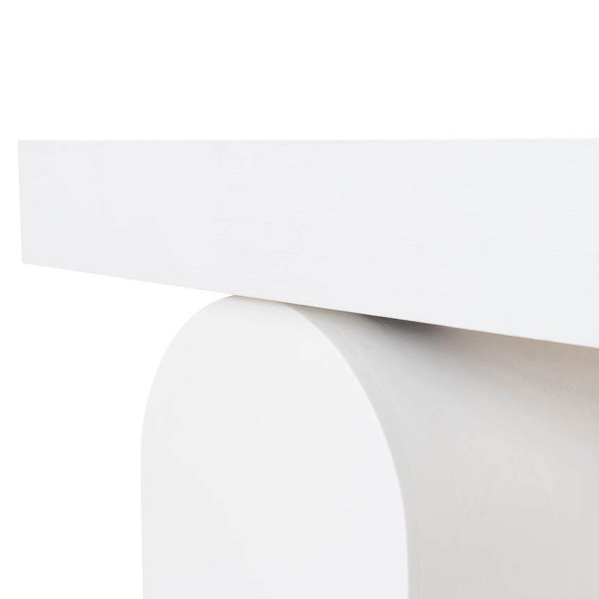 1.9m New Elm Console Table - Full White - View 12